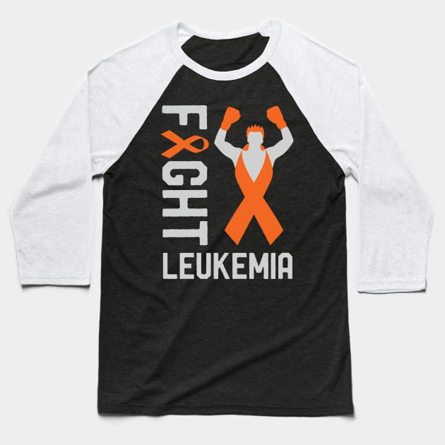 Fight Leukemia Cancer Awareness Day Ribbon Survivor Fighter Baseball T-Shirt by mrsmitful01
